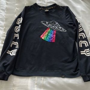 RARE Gucci sequin UFO cotton sweater
